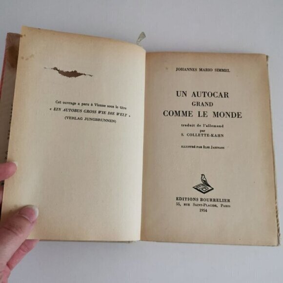 1954 Un Autocar Grand Comme le Monde Book French EX-LIBRARY J.M. Simmel - Picture 5 of 8